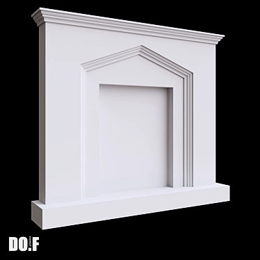 Customizable Gypsum Fireplace Portal 3D model image 1 