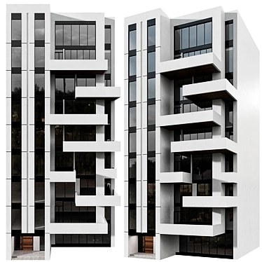 Modern Residential Building Design Kit 3D model image 1 