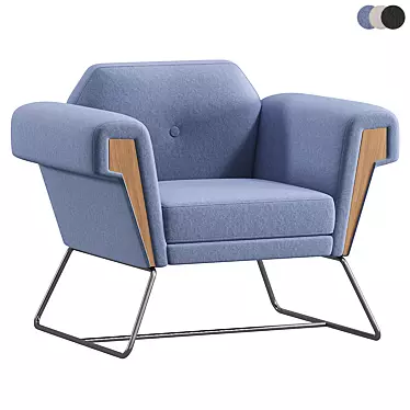 Modern Sled Base Armchair Design 3D model image 1 