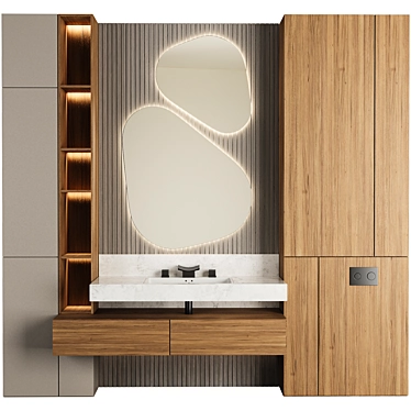 Modern Bathroom Furniture Set 04 3D model image 1 