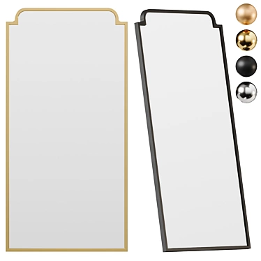 Heidi Rectangular Wall Mirror 3D model image 1 