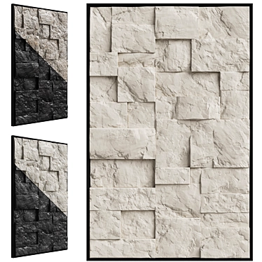 Stone Metal Abstract Wall Sculpture 3D model image 1 