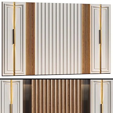 Neo-Classical Modular Wall Panels 3D model image 1 