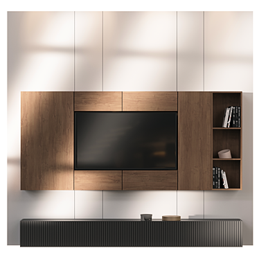 Modern TV Wall Set 2014 3D model image 1 