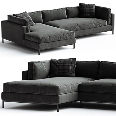 Sleek Bennett Moon Sectional Sofa 3D model image 1 