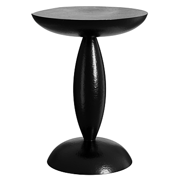 Hand-Rubbed Black Side Table 3D model image 1 