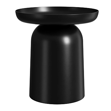 Sleek Black Round Side Table 3D model image 1 