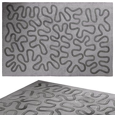 Zandra Rhodes Wiggle Silver Rug 3D model image 1 