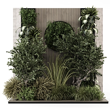 Concrete Base Vertical Garden Set 3D model image 1 