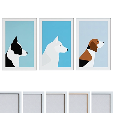 Minimalist Picture Frame Set - Modern Style 3D model image 1 