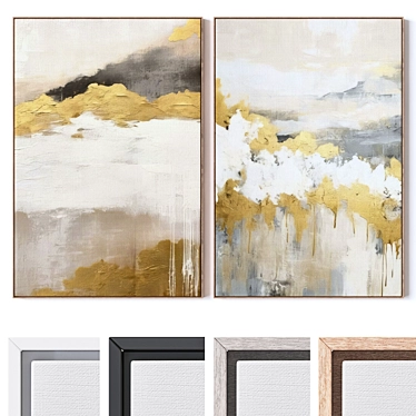 Large Wall Paintings Collection - Textured Frames 3D model image 1 