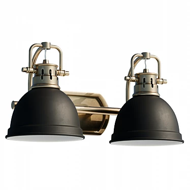 Modern Two-Light Vanity Fixture 3D model image 1 