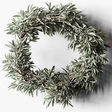 Olive Leaf Wreath Set 19 3D model image 1 