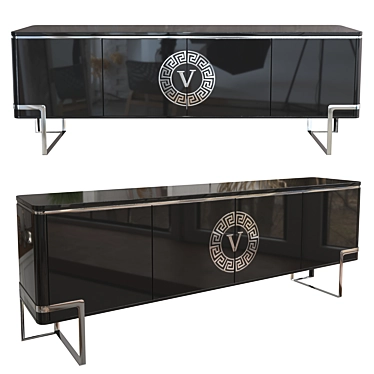 Elegant Versai Console with Mirror 3D model image 1 