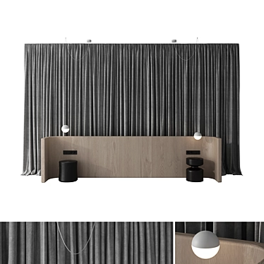 Luxury Headboard Wall Panel Set 3D model image 1 