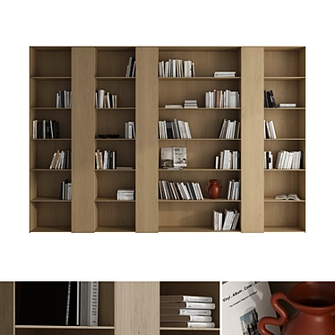 Luxury Bookcase 3D Model Kit 3D model image 1 