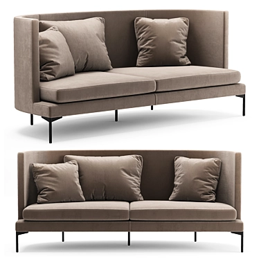 Modern Minimalist Living Divani Clan Sofa 3D model image 1 