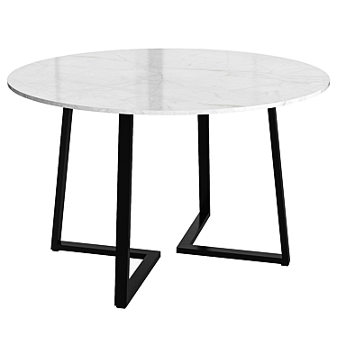 Elegant Black Marble Dining Table 3D model image 1 