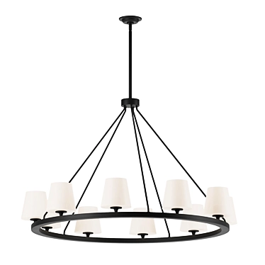 Matte Black Pendant Chandelier 3D model image 1 