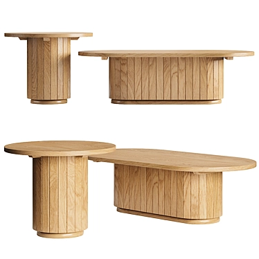 Mango Wood Licia Side Tables 3D model image 1 