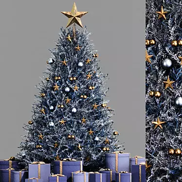 Festive Christmas Tree with Decorations 3D model image 1 