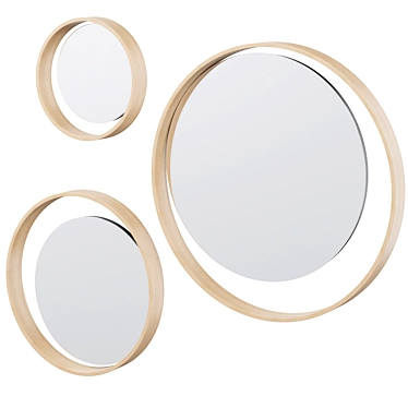 Sleek Carn Wall Mirror Set 3D model image 1 