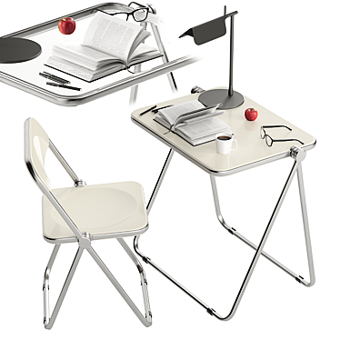 Adjustable Folding Desk Set 3D model image 1 