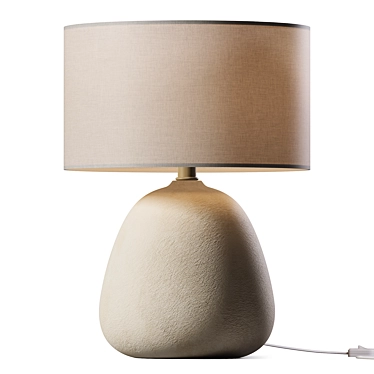 Elegant Ceramic Table Lamp Beige 3D model image 1 