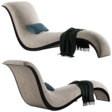 Modern Elegance Chaise in Marin 3D model image 1 