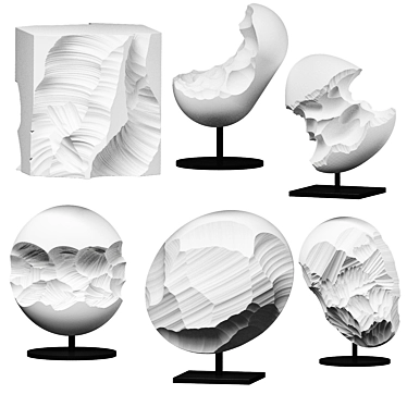 Gypsum Sculpture Set for Dioramas 3D model image 1 