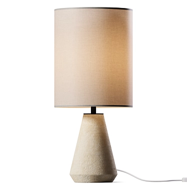 Modern Ribbed Ivory Angle Lamp 3D model image 1 