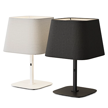 Metal Accent Lamp with Textile Shade 3D model image 1 