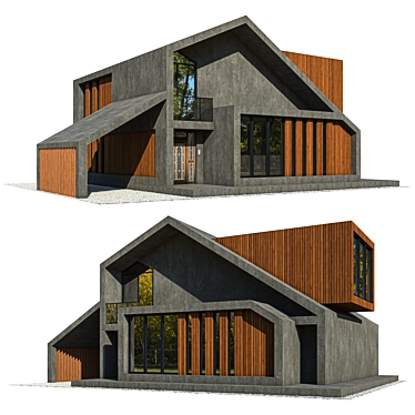 Modern Designer House 3D Model 3D model image 1 