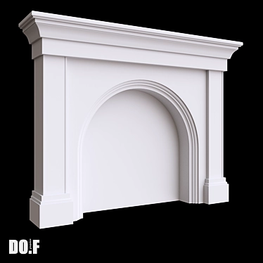 Customizable Gypsum Fireplace Portal 3D model image 1 