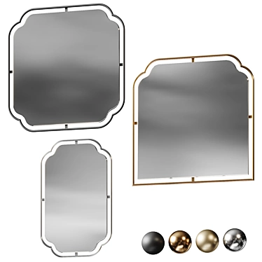 Sophisticated Handcrafted Sebastian Mirrors 3D model image 1 