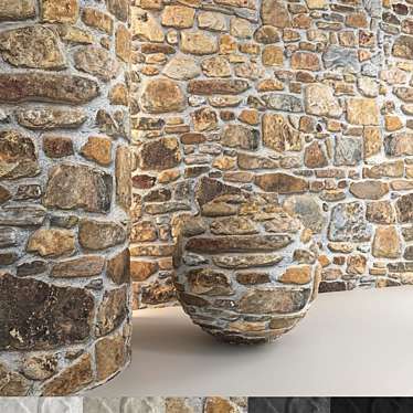  Stone Wall 18: 3D Model & Textures 3D model image 1 