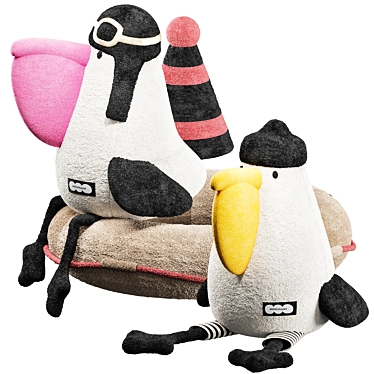 Patrick & Antoine Plush Pelicans 3D model image 1 