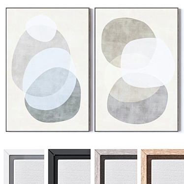 Customizable Frame Wall Paintings Set 3D model image 1 