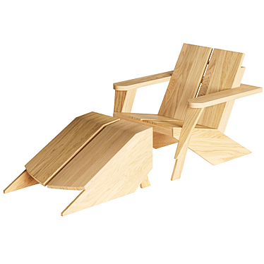 Modern Teak Adirondack Chair Oasis 3D model image 1 