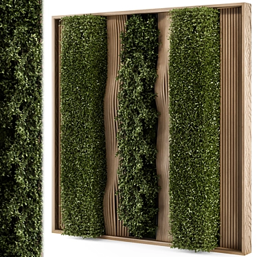 Modern Wood Vertical Garden Set 3D model image 1 