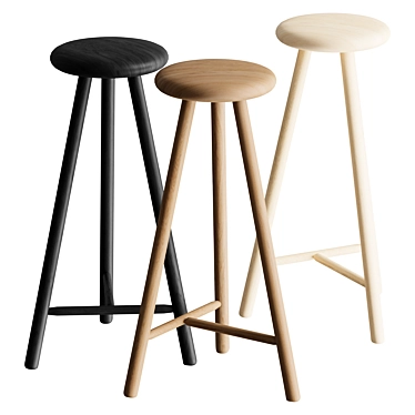 Minimalist Wood Stool "PERCH 3D model image 1 