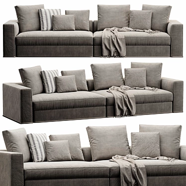 Powell Sofa 3D Model (Max/Obj Versions) 3D model image 1 