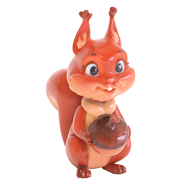 Corona Squirrel Figurine Sculpture 3D model image 1 