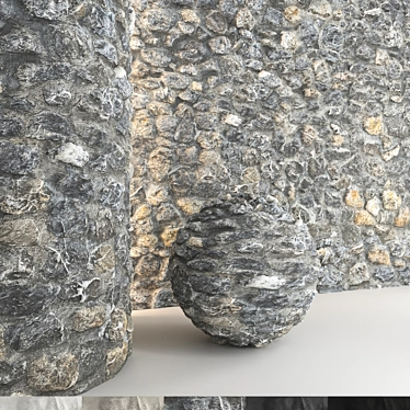 High-Quality Stone Wall Model 3D model image 1 