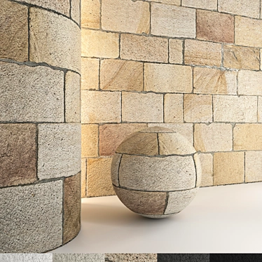 High-Quality Stone Wall Pack 3D model image 1 