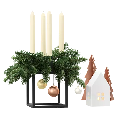 Advent Decor Set: Kubus Candleholder 3D model image 1 