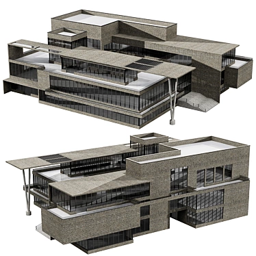 Detailed Residential Building VRAY FBX 3D model image 1 