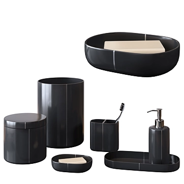 Sleek Bathroom Decor Set 3D model image 1 