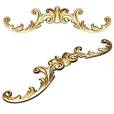 Elegant Carved Plaster Molding Design 3D model image 1 