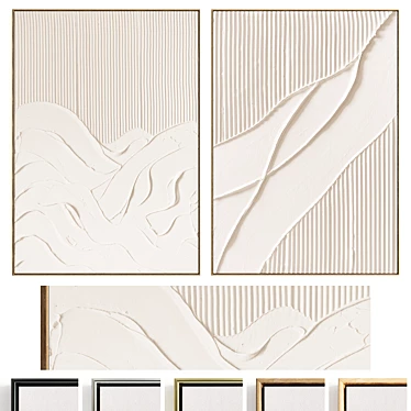 Dual Plaster Photo Frame Kit 3D model image 1 